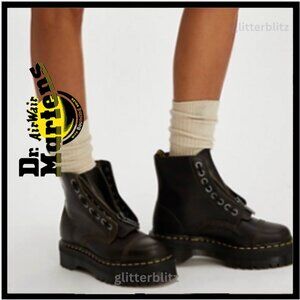 Dr. Martens Sinclair Platform Zip Front Boots Orleans Dark Taupe EU 39 US 8/8.5